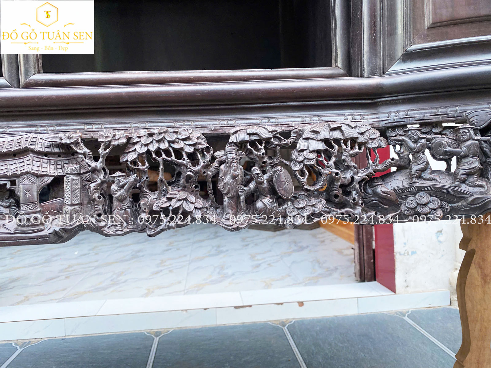 Thông tin tủ chè cách cong gỗ gụ HT1